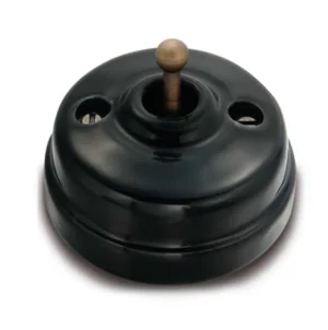 Dimbler Intermediate switch aged brass toggle black porcelain without cable inlet