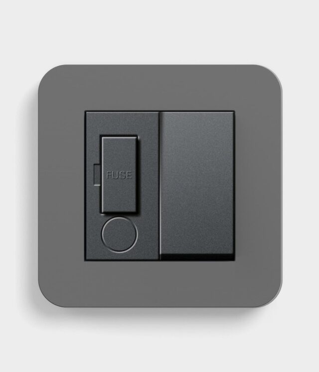 GIRA E3 Dark Grey switched fused spur