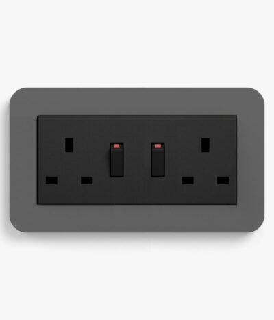 100-GIRE3ST-DGBM-08-00A GIRA E3 Dark Grey/Black double socket