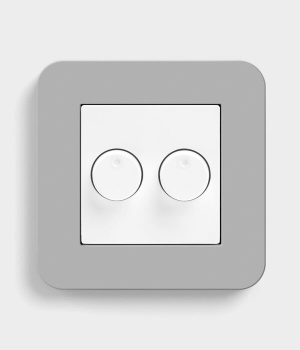 GIRA E3 Mid Grey/White double dimmer switch
