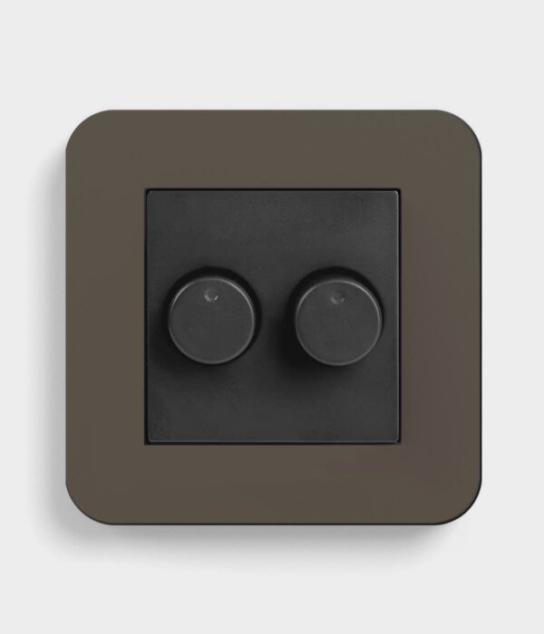 GIRA E3 Umber/Anthracite double dimmer switch