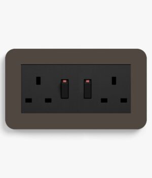 100-GIRE3ST-UMBM-08-00A GIRA E3 Umber Double Switched Socket