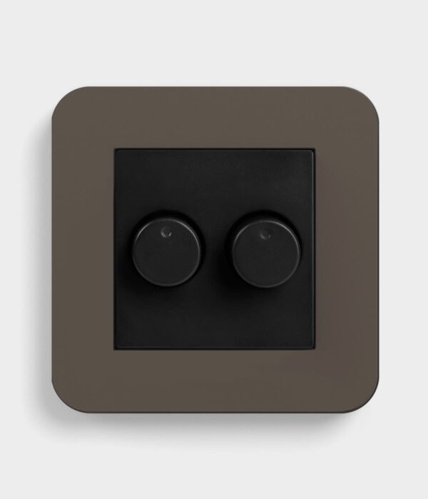 GIRA E3 Umber/Black double dimmer switch