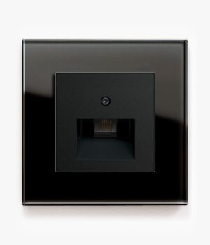 100-GIRESPGL-BSBM-1G-CAT6-20-00 GIRA Esprit Black Glass network outlet