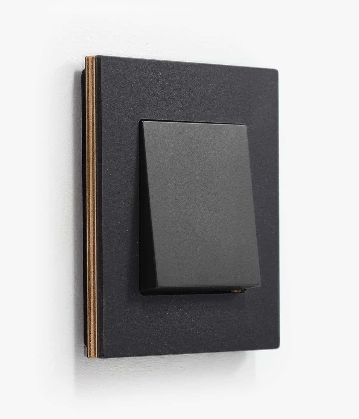 GIRA Esprit light switch in linoleum plywood anthracite