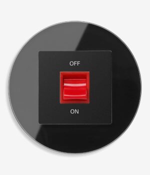 100-GIRSTDFM-BGBM-16-00A GIRA Studio Black Glass cooker switch