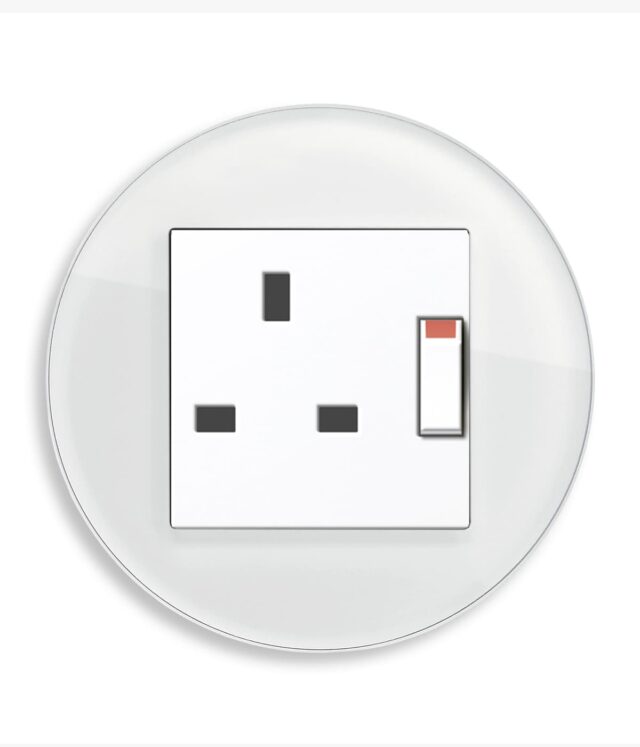 GIRA Studio White Glass single socket