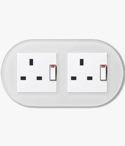 100-GIRSTDFM-WGWG-08-00A GIRA Studio White Glass double socket
