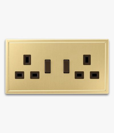 Jung LS990 Brass double switched socket