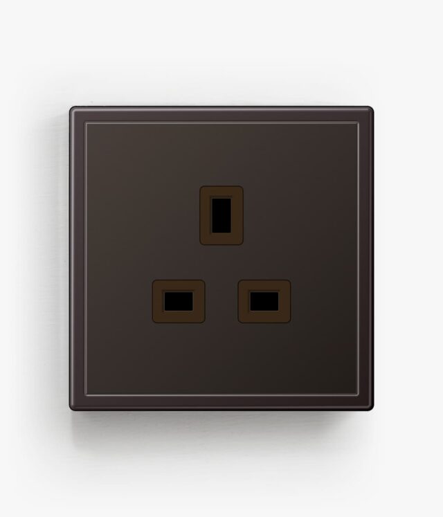 JUNG LS990 single socket in dark metal finish