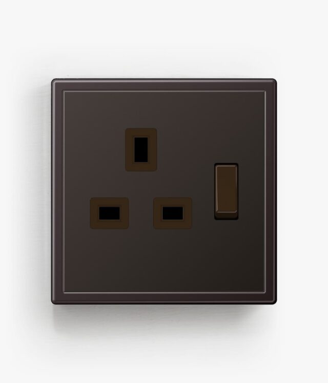 JUNG LS990 single socket in dark metal finish