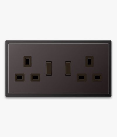 JUNG LS990 double socket in dark metal finish