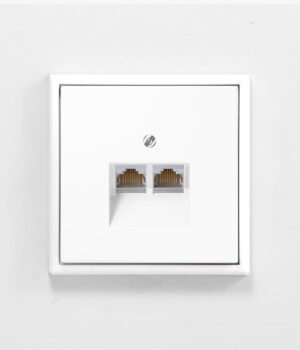 100-LS990PW-WG-2G-CAT6-20-00A JUNG Ls 990 White dual CAT6 network socket