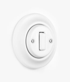 Katy Paty Roo Alba matt white porcelain light switch