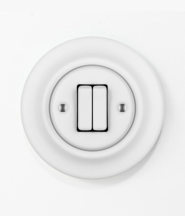Katy Paty Roo Alba matt white porcelain light switch