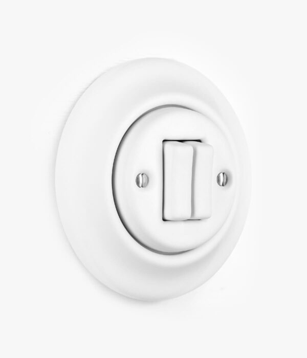 Katy Paty Roo Alba matt white porcelain light switch