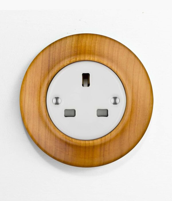 Katy Paty Roo Lignum Cherry and porcelain plug socket