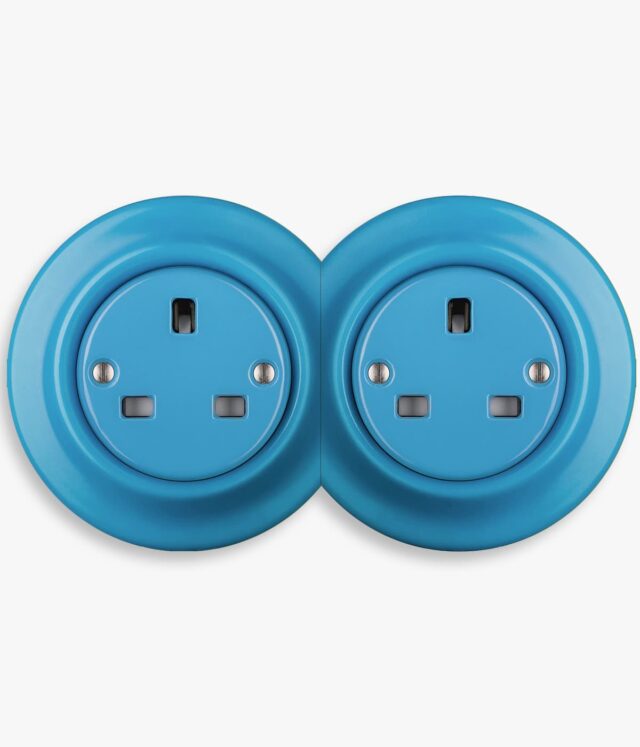 Katy Paty blue porcelain double socket