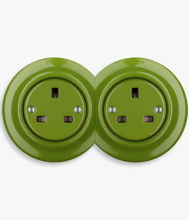 Katy Paty green porcelain double socket