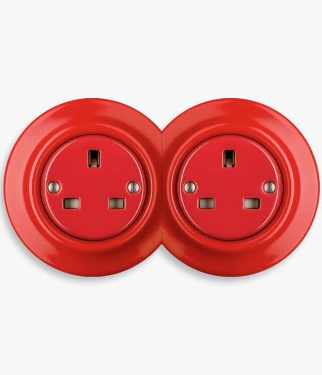 Katy Paty red porcelain double socket