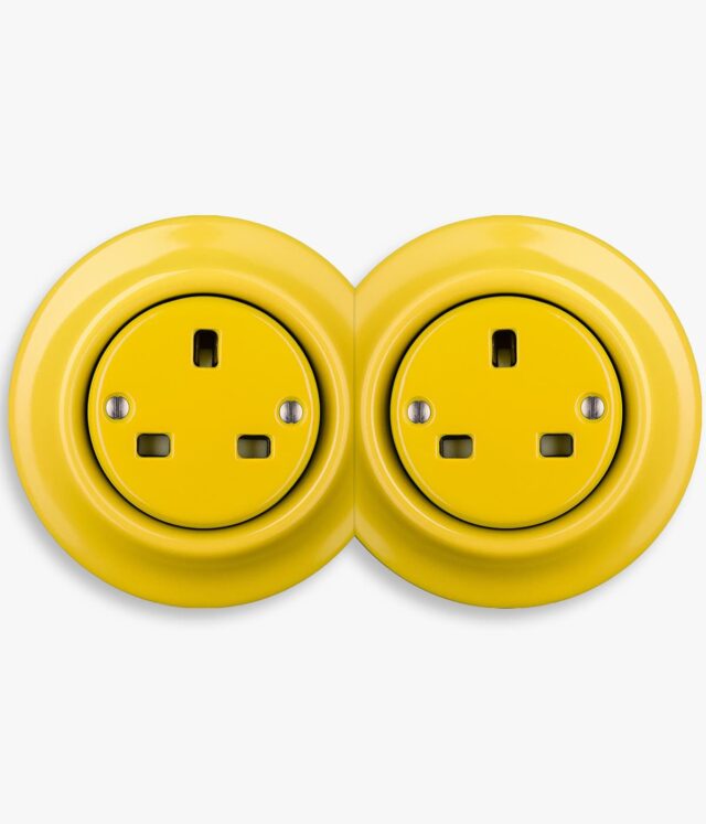 Katy Paty yellow porcelain double socket
