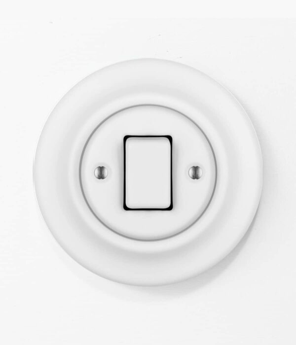 Katy Paty Roo Alba matt white porcelain light switch