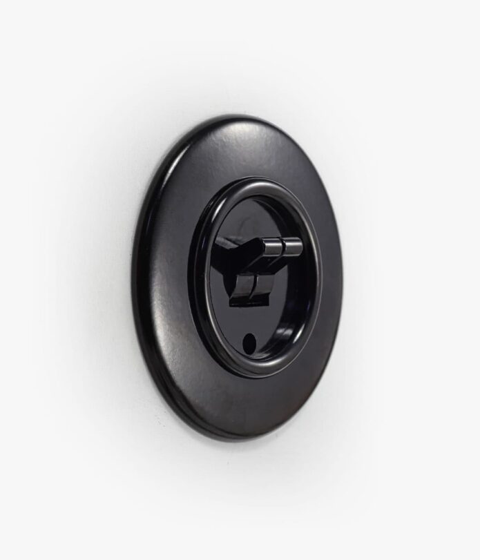 THPG Bakelite double toggle light switch, round