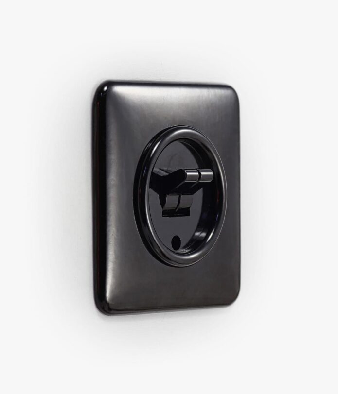THPG Bakelite double toggle light switch, square